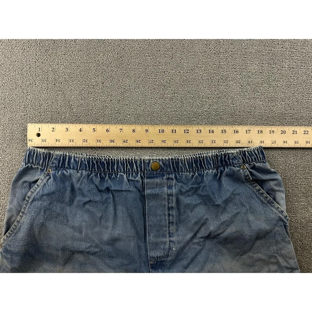 Vintage‎ My Classic Shorts Women XL Blue Relaxed Elastic Waist Cotton Beach Y2K